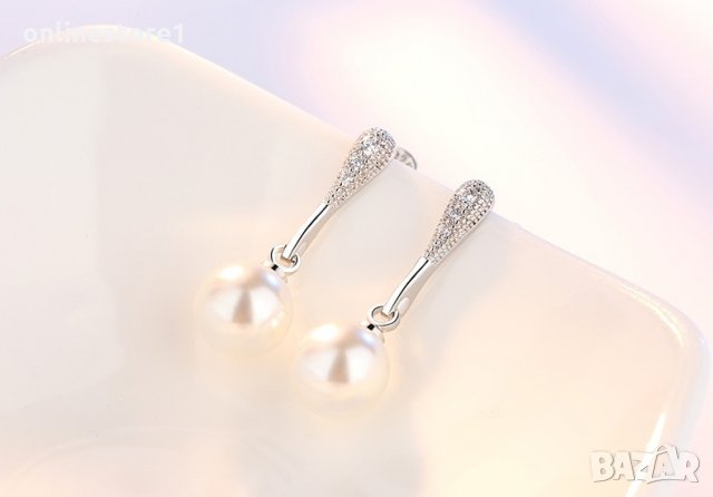 Сребърни обеци 925 - Перли Водопад Код: BX505, снимка 2 - Обеци - 33746301