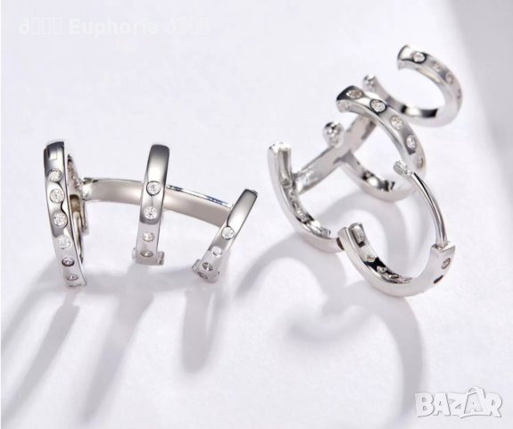 Нежни сребърни обеци 🥰, снимка 3 - Обеци - 42693257
