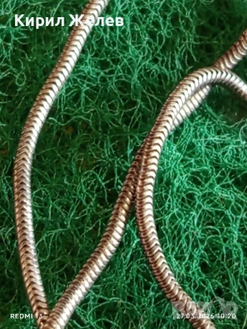 Сребърен синджир плетка тип змийска кожа с висулка ангелче 54181, снимка 5 - Колиета, медальони, синджири - 53993350