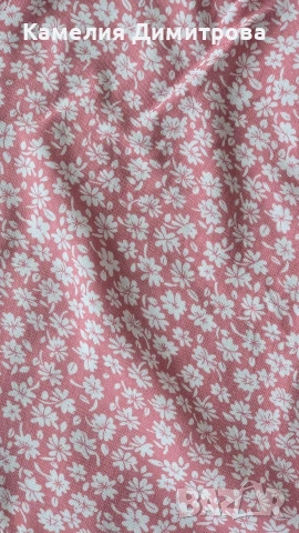 Розова лятна рокличка на цветя – лека и ефирна, снимка 3 - Рокли - 53301143