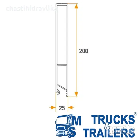 Завършващ горен профил за изграждане на капак Н200 6100mm 6100x200SU, снимка 2 - Части - 48596926
