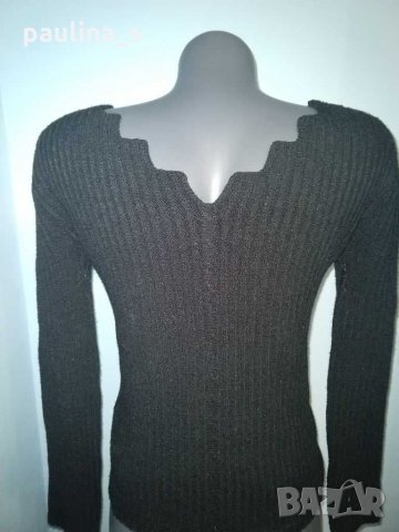Два броя / Черен еластичен пуловер с оригинално деколте и открити рамене / унисайз , снимка 9 - Блузи с дълъг ръкав и пуловери - 16668493