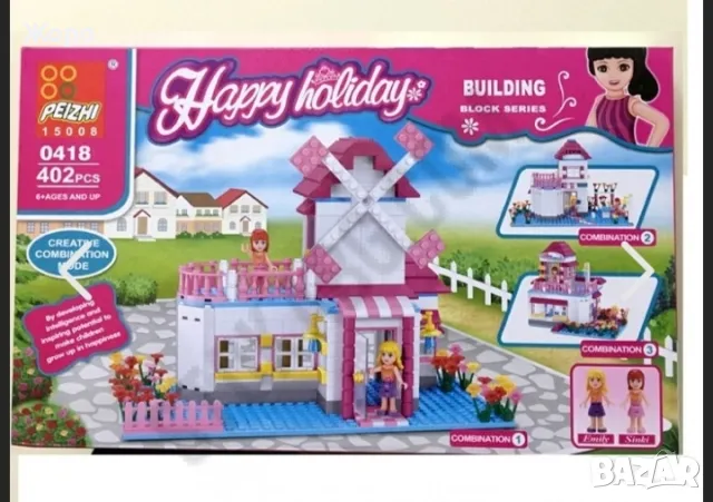 ДЕТСКИ КОНСТРУКТОР КЪЩАТА НА КУКЛИТЕ ЕМИЛИ И СИНКИ 402 части 0230998, снимка 3 - Конструктори - 47616420