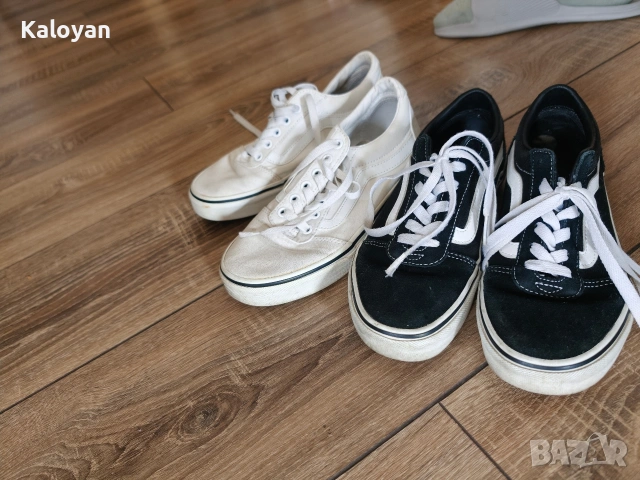 Кецове Vans 36 1/2 черните 37 белите , снимка 4 - Маратонки - 53923583