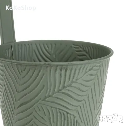 Кашпа за парапет-Ø11x22 см./метална кашпа, снимка 2 - Саксии и кашпи - 49712136