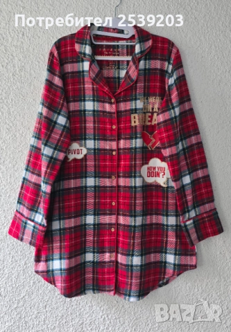 Дамска карирана риза-туника размер 38-40, снимка 7 - Ризи - 52637370