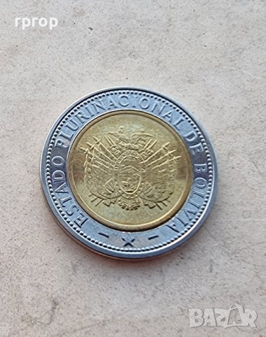 Монети. Боливия. 1, 2 и 5 боливиано. 3 бройки ., снимка 4 - Нумизматика и бонистика - 38553909