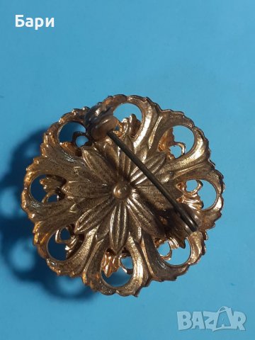 Красива кехлибарена брошка,позлата, снимка 9 - Други - 38947037