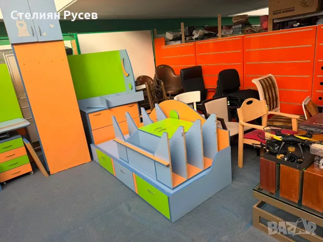210865  детска стая легло  190/85 см + двукрилен детски MDF МДФ гардероб цена 344 евро  -235см висок, снимка 6 - Спални и легла - 55747167