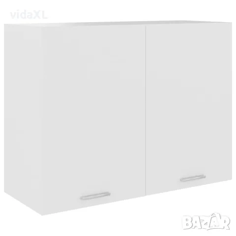 vidaXL Висящ шкаф "Lyon", бял, 80x31x60 см, инженерно дърво