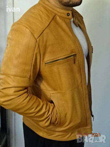 мъжко кожено яке, снимка 4 - Якета - 54288757