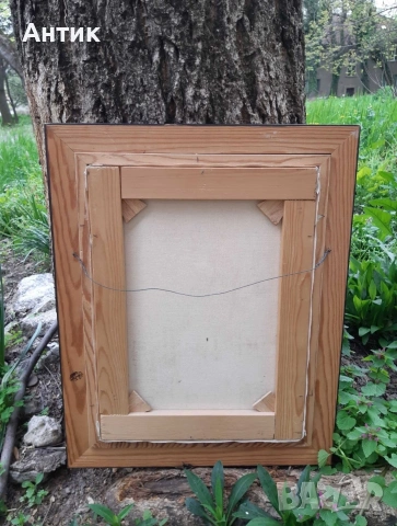 Красива Стара Картина Уличен Пейзаж Живопис Маслени Бои на Платно, снимка 9 - Картини - 53327691