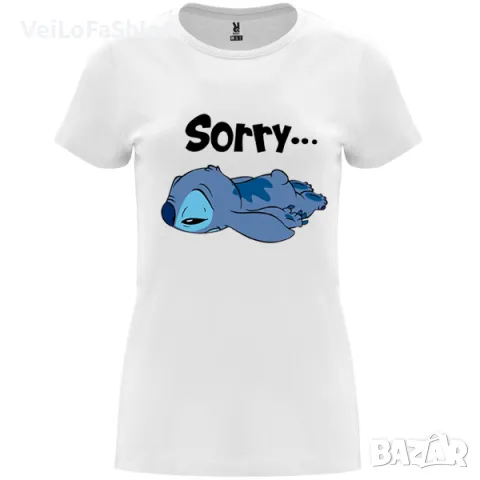 Нова дамска тениска със Стич - Sorry (Stitch)