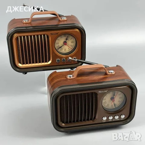 Ретро радио 9в1 Golon с часовник
