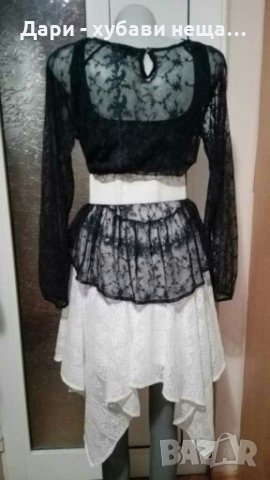 Пола и блуза/топ,от дантела👗👕🍀S,M👗👕🍀арт.3002, снимка 8 - Комплекти - 33716373