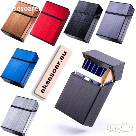 Качествена кутия за стандартни цигари калъф от алуминиева сплав Джобна кутия за пушачи за Подарък, снимка 16 - Табакери - 50223663