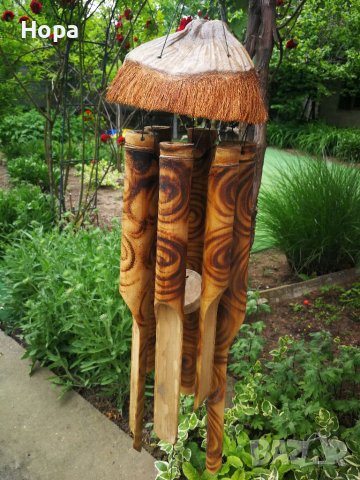 Вятърни звънци от дърво Кокос , снимка 5 - Градински мебели, декорация  - 32679181