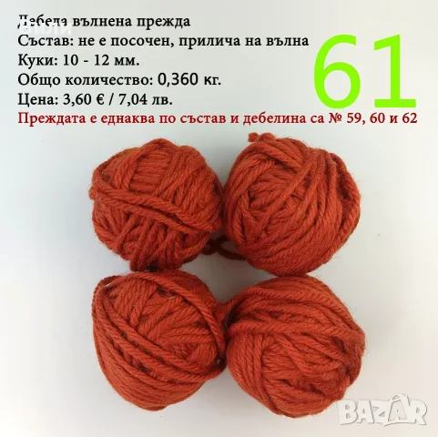 Евтини прежди в малки количества - нови и остатъци , снимка 7 - Други - 52042403