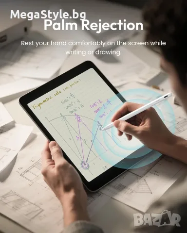 Премиум Стилус Metapen Pencil A8 за iPad (2018-2026) | Palm Rejection & Бързо Зареждане, снимка 5 - Аксесоари за Apple - 55751397
