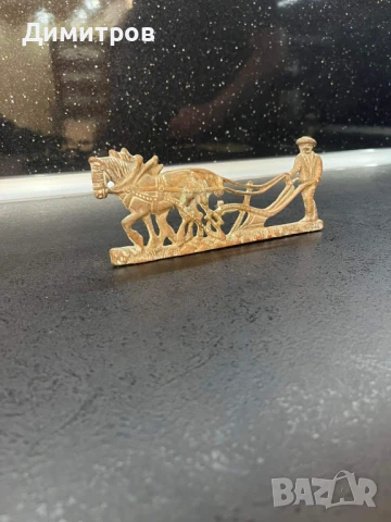 Бронзова пластика Орач, снимка 2 - Антикварни и старинни предмети - 51020042