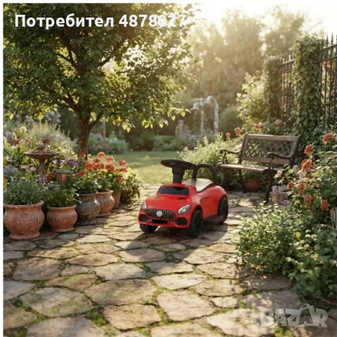 Детска кола за бутане с родителски контрол 2 в 1 – Светлини, звуци и педал за газ