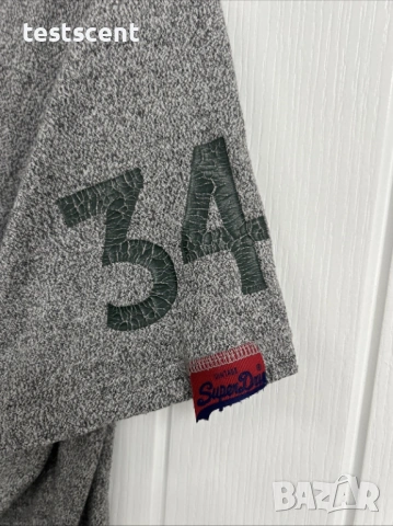 Мъжка тениска Superdry – размер XL, сива – добро състояние, снимка 5 - Тениски - 53956265