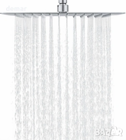 Душ глава тип „Rain“ квадратна 30x30 см - фиксирана душ глава от неръждаема стомана 304, хром