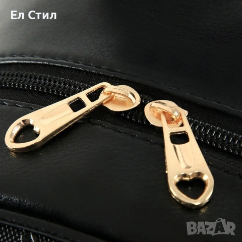 Комплект раница и 3 чантички / Цвят: Черен, снимка 11 - Раници - 53309916