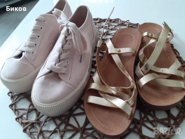 Дамски платненки (еко велур)+сандалки +Лоуфъри, снимка 5 - Маратонки - 50230167