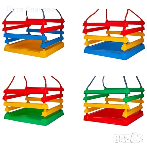 Детска люлка със закрепващи въжета и метални халки