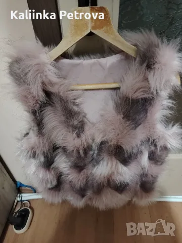Дамски елек с косъм. , снимка 4 - Елеци - 56535515