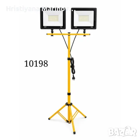 ⚡ LED работна лампа с тринога и два прожектора 100W IP66, снимка 3 - Прожектори - 56099401