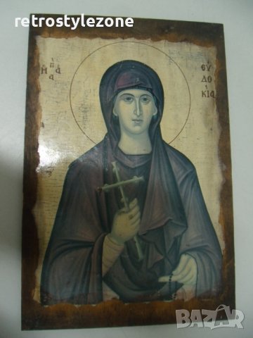 № 6688 стара икона   - размер 30 / 20 см   - основа дърво , щампована апликация , снимка 3 - Други ценни предмети - 38977958