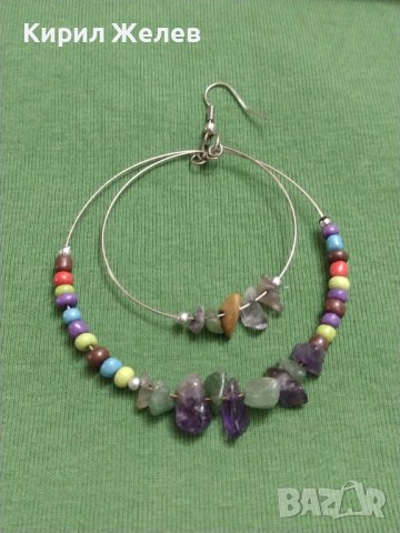 Ефектни АРТ обеци с мъниста и камъни кристали без забележки 37413, снимка 6 - Обеци - 40410603