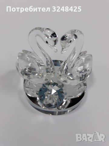 Лебеди двойка с диамант - основа масивен кръг, снимка 3 - Декорация за дома - 35599593