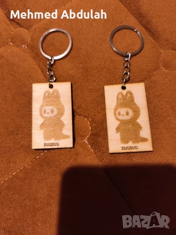 Дървен Ключодържател Лабубу DUODUO, снимка 3 - Декорация за дома - 51291111