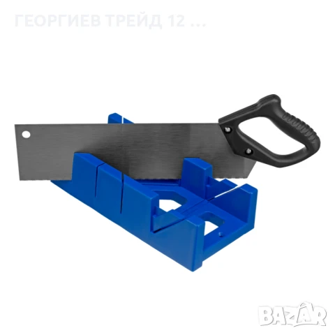 Пасвател, пластмасов, син, 4 ъгъла на рязане + трион, 350 мм - 22536, снимка 2 - Други инструменти - 50645119