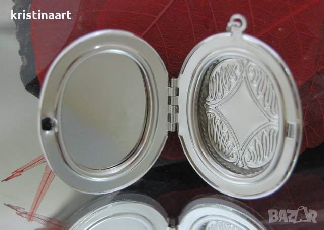 Отварящ се медальон за снимка от седеф, снимка 4 - Колиета, медальони, синджири - 33927928