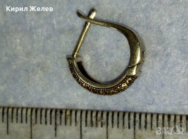СКЪПОЦЕННА СРЕБЪРНА АНГЛИЙСКА ОБЕЦА СРЕБРО 925 с ФАСЕТИРАНИ ИСКРЯЩИ ЦИРКОНЧЕТА 40150, снимка 7 - Обеци - 42485324