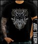 Черна тениска с щампа OWL EYED SKULL, снимка 1 - Тениски - 42764751