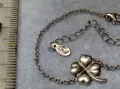ФИНА СРЕБЪРНА ГРИВНА с ЧЕТИРИЛИСТНА ДЕТЕЛИНА СРЕБРО 925 с БЯЛА ПОЗЛАТА и МАРКИРОВКА ЛЕБЕД 49780, снимка 4
