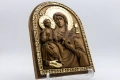 Позлатена релефна икона на Дева Мария Троеручица с варак, снимка 2