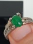  Красив сребърен пръстен със смарагд #Q51, снимка 2