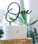 One 1 Първа Годинка бебе рожден ден пластмасов акрил топер украса декор надпис за торта, снимка 3