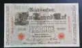 Германия. 1000 марки. 1910 година. Червен печат., снимка 1