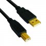 Кабел USB2.0 към USB Type B 1.8m Черен High Grade GOLD plated VCom SS001292 Cable USB - USB Type B M, снимка 1 - Кабели и адаптери - 34333509