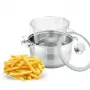 Тенджера с кошница за пържене и стъклен капак Cheffinger  Ø24 см – инокс, 6,5 л, за всички котлони, снимка 2