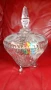 Масивна кристална бонбониера с капак, крачета, снимка 10