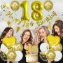 Нов Комплект декорация за 18 рожден ден банер балони златна украса парти, снимка 4