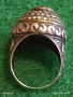 Винтидж сребърен пръстен стил Хюрем султан с НЕФРИТ орнаментиран ювелирно бижу 51826, снимка 4